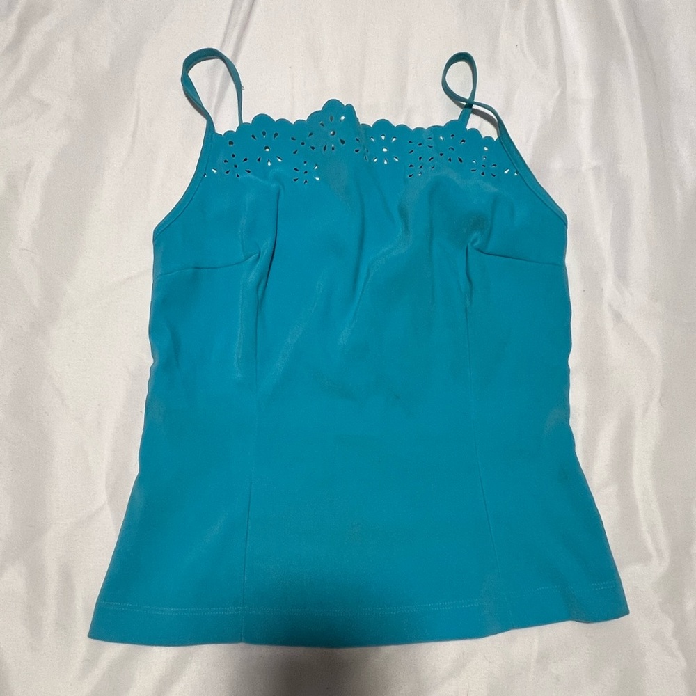 St. John Sport By Marie Gray Womens Blue Cutout
Spaghetti Strap Shell Top Size P